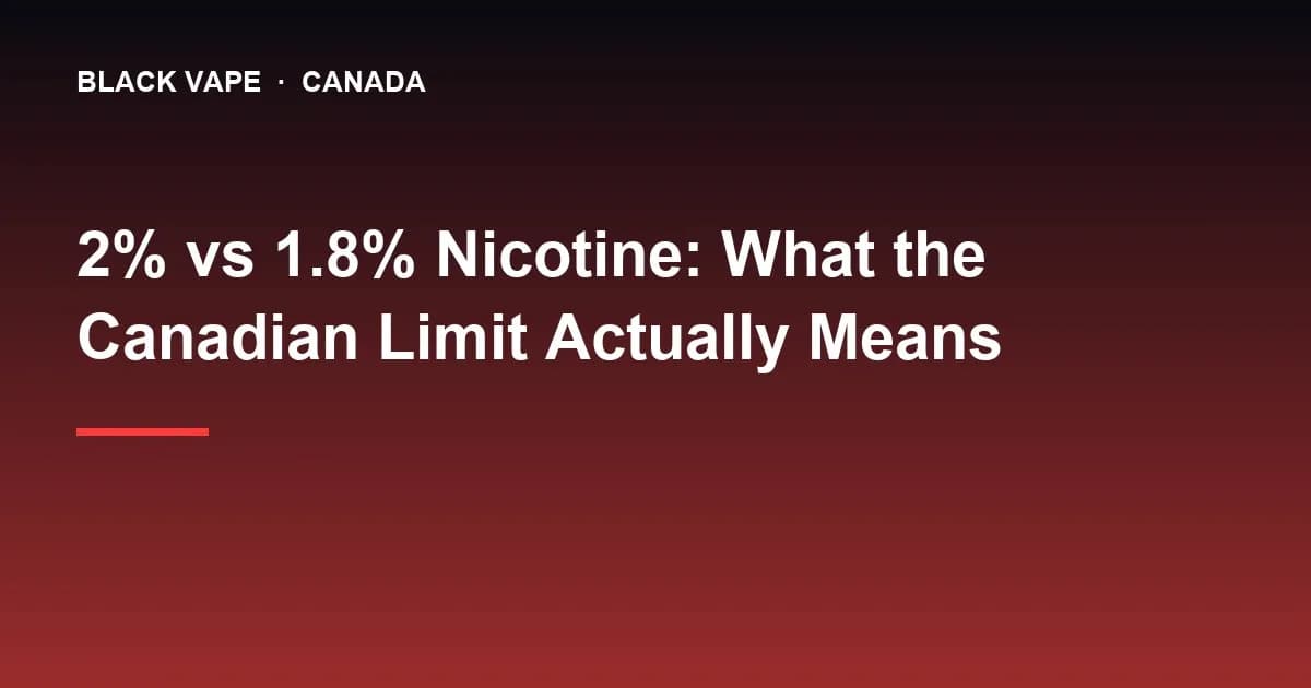 2% vs 1.8% Nicotine: What the Canadian Limit Actually Means
